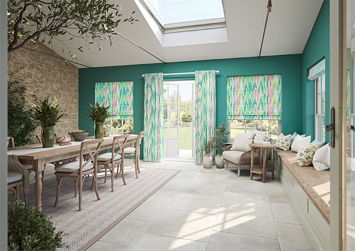 Bombay Velvet, Tropical Punch - Roman Blind - Image 6